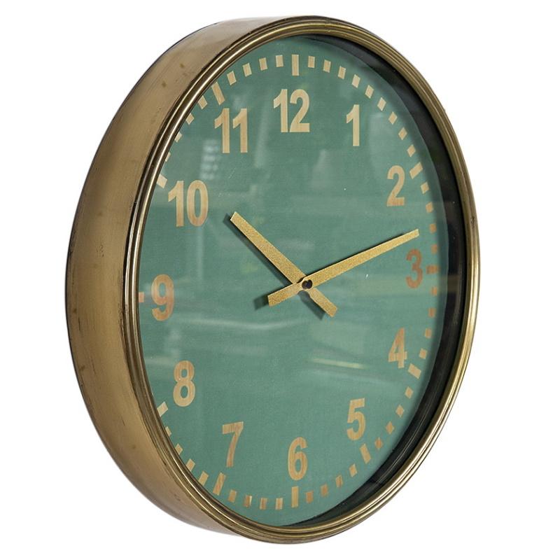 Debonaire Jade Green and Gold Distressed Metal Wall Clock 41cm CL676-Jade 2