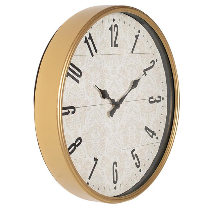 Debonaire Julia Ornate Pattern Gold Metal Wall Clock 41cm CL676-Gold 2