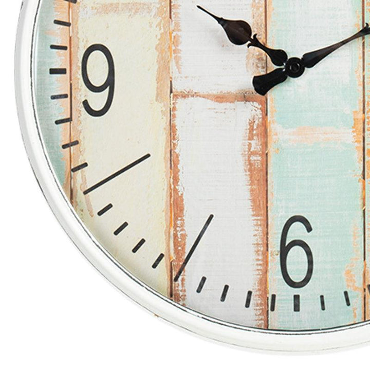 Debonaire Pastel Rustic Boards Metal Wall Clock 41cm CL675-Pastel 3