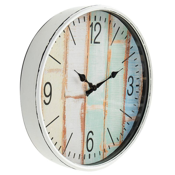 Debonaire Pastel Rustic Boards Metal Wall Clock 41cm CL675-Pastel 4