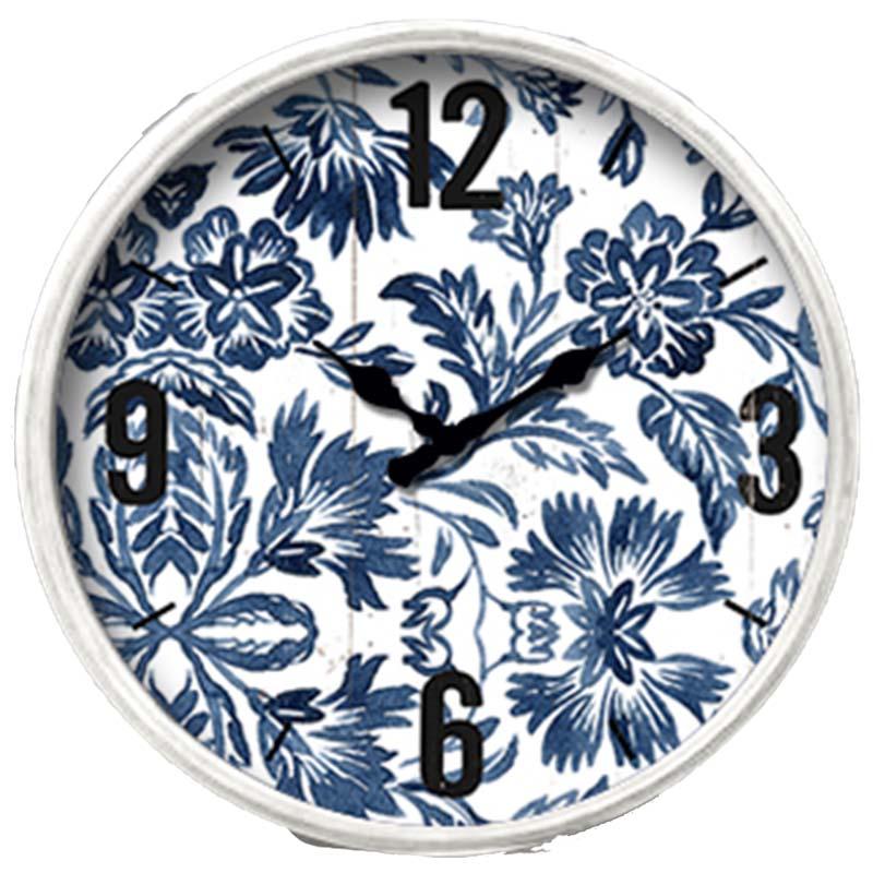 Delfi Floral Boards Metal & Wood Wall Clock, 41cm