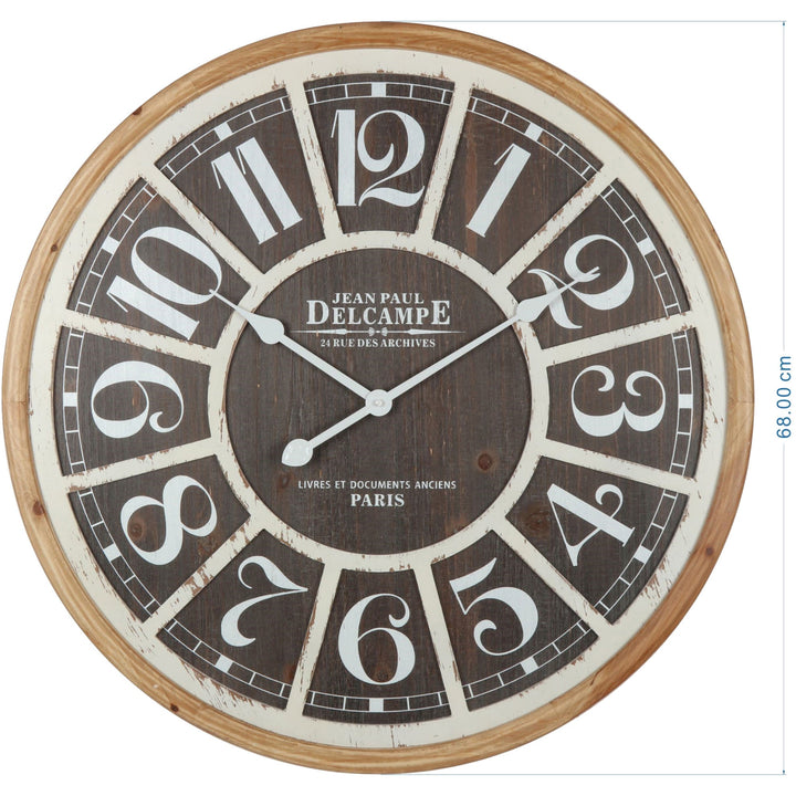 Distressed Grid Wooden Wall Clock 68cm 56002CLK 5