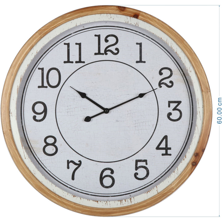 Distressed Nordic Wooden Glass Face Wall Clock 60cm 56005CLK 5