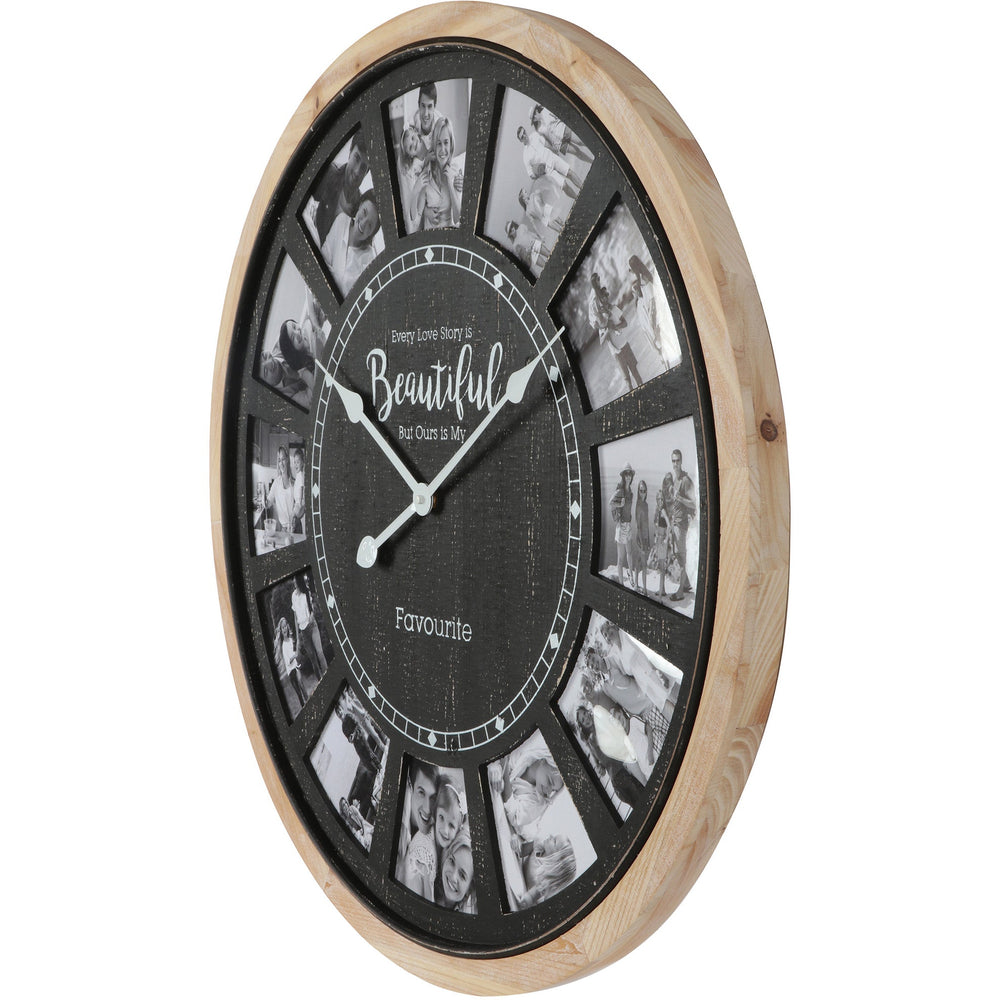 Distressed Photo Gallery Collage Wall Clock 70cm 56004CLK 2