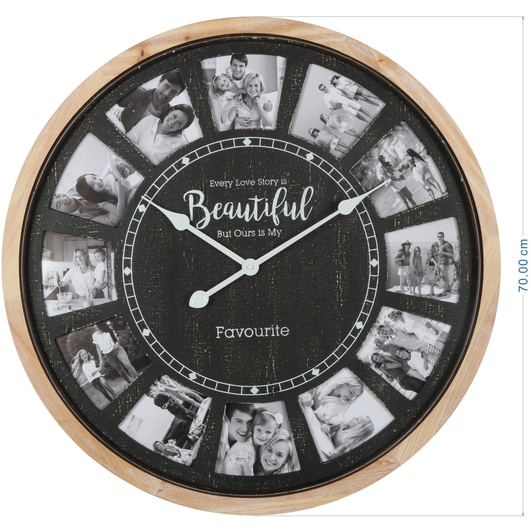 Distressed Photo Gallery Collage Wall Clock 70cm 56004CLK 4