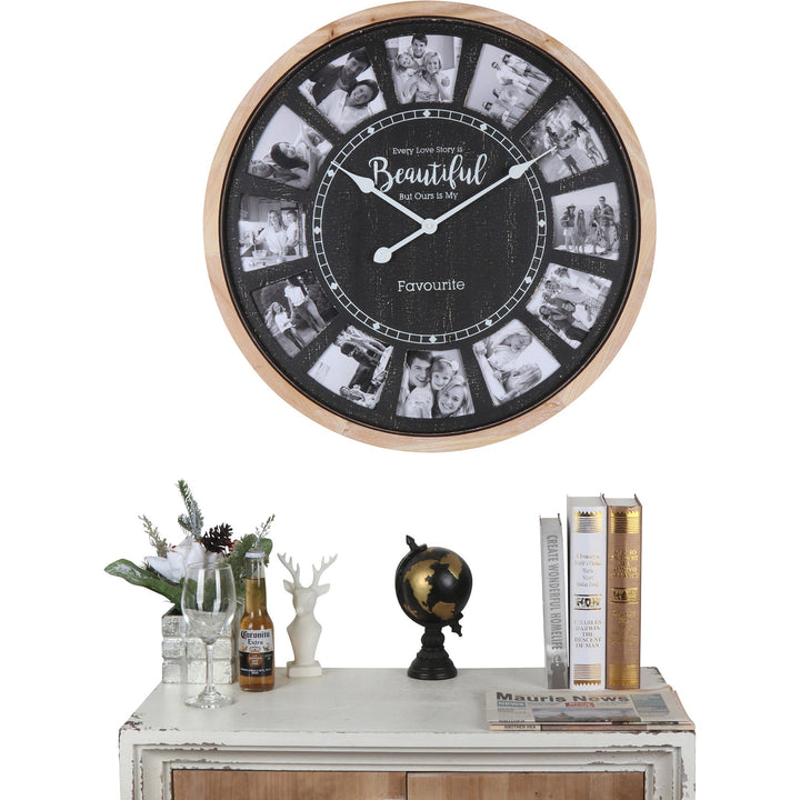 Distressed Photo Gallery Collage Wall Clock 70cm 56004CLK 5