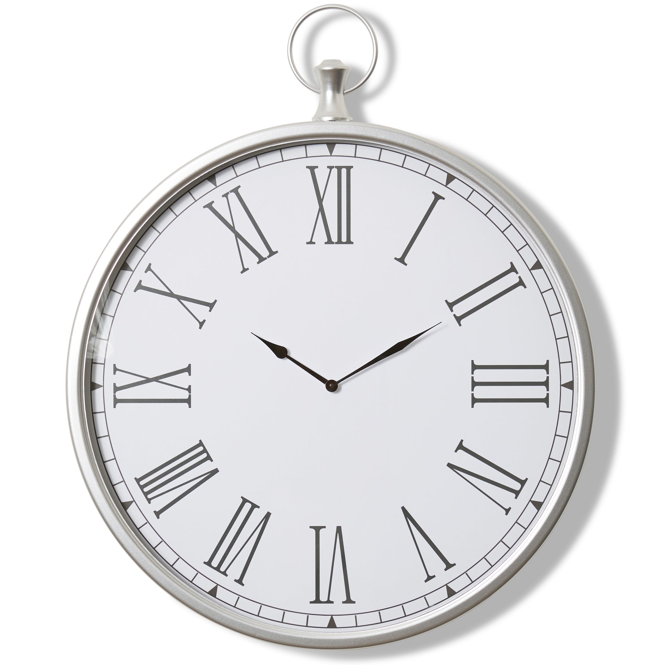 Fob Clock Colour In Bentley FOB Watch Classic Silver Metal and White Wall Clock – Oh Clocks