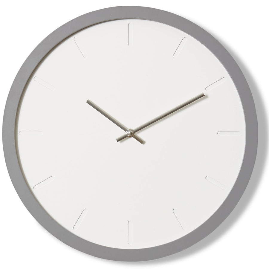 Elme Living Brayden Minimal Designer Debossed Markers Wall Clock Grey 40cm WL.029.GY 1
