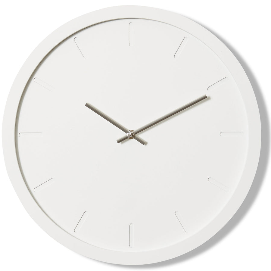 Elme Living Brayden Minimal Designer Debossed Markers Wall Clock White 40cm WL.029.WH 1