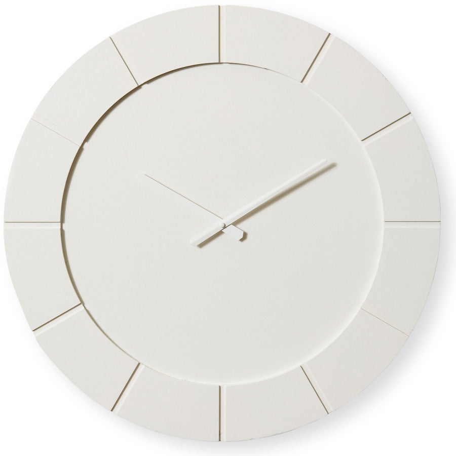 Elme Living Dakari Minimal Designer Debossed Markers Wall Clock White 60cm WL.006.WH 1