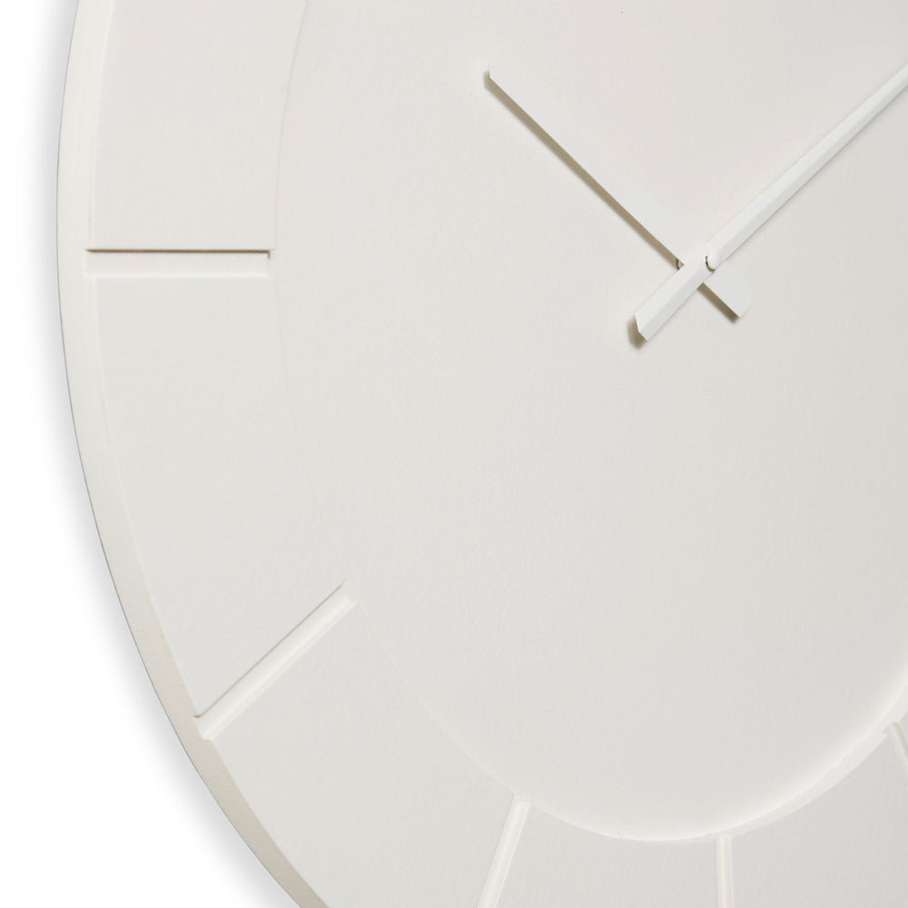 Elme Living Dakari Minimal Designer Debossed Markers Wall Clock White 60cm WL.006.WH 2