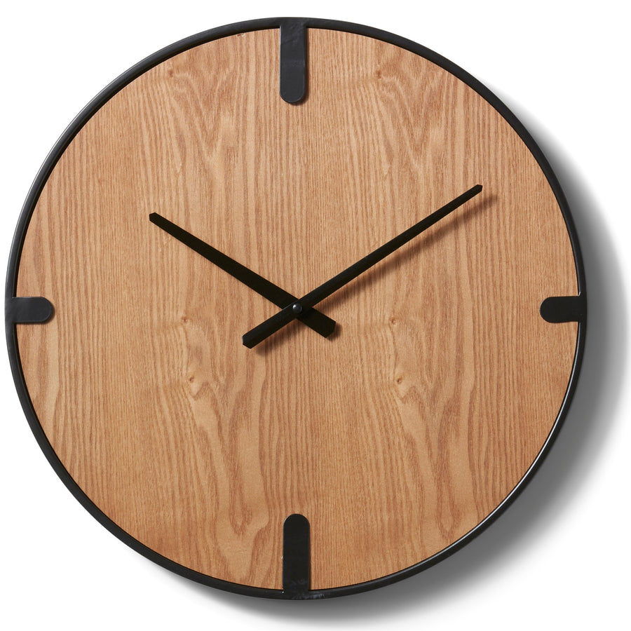 Elme Living Edison Minimal Iron Wood Wall Clock Black 45cm WL.009.BK 1