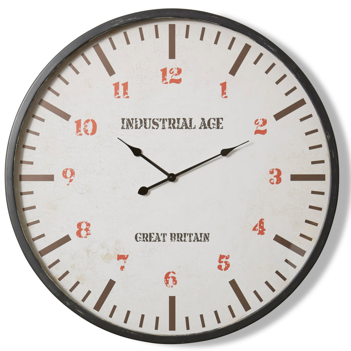 Elme Living Industrial Age Great Britain Metal Rustic Station Wall Clock 90cm WL.032.BK 1