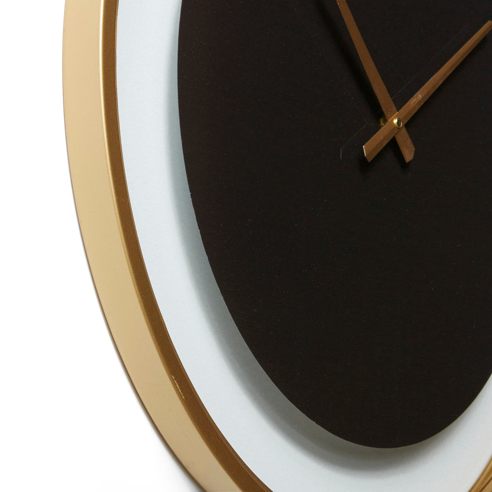 Elme Living Judson Minimal Metal Wall Clock Black Gold White 60cm WL.004.BK 2