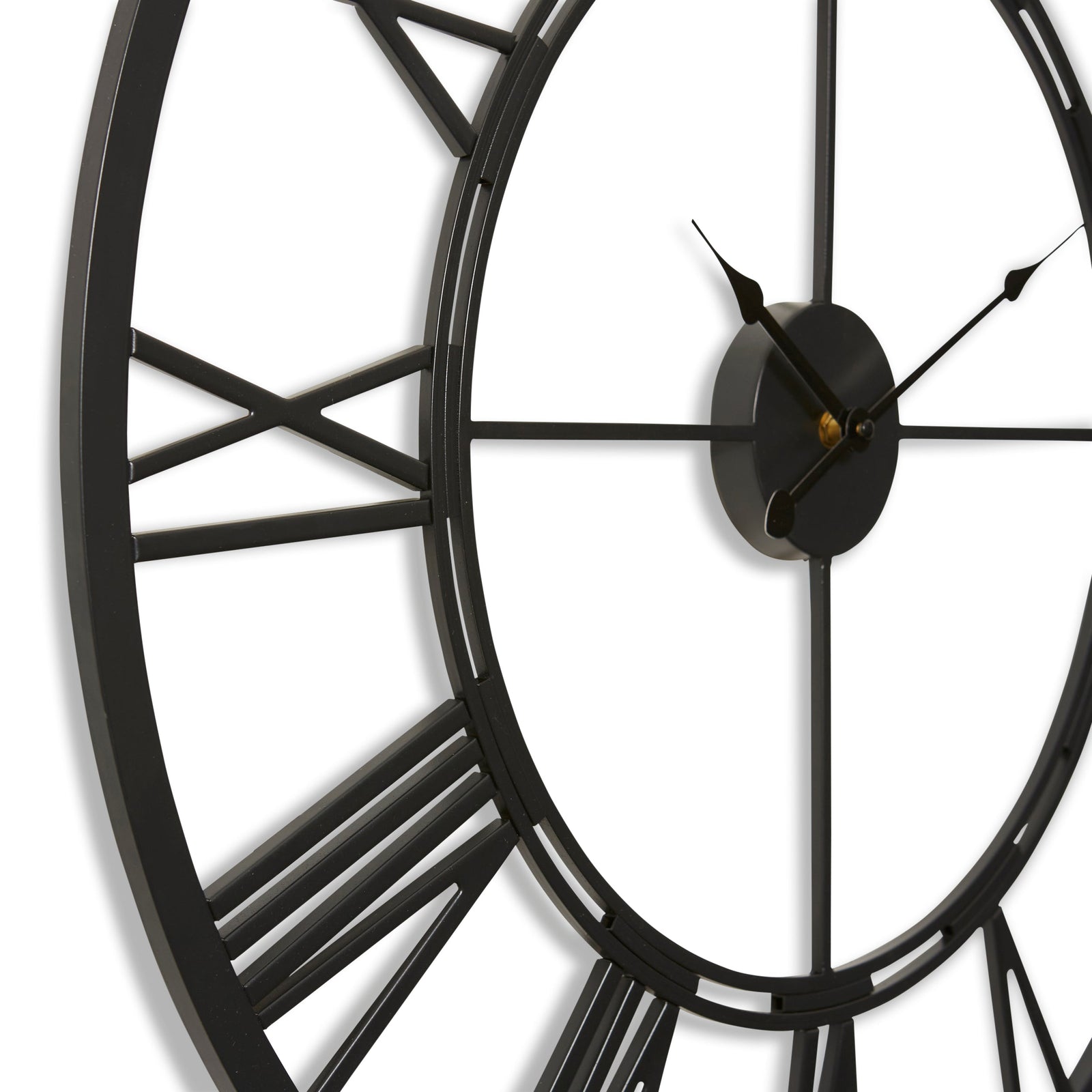 Elme Living Kingston Metal Skeleton Floating Roman Wall Clock Black 70cm WL.011.BK 1 #size_70cm