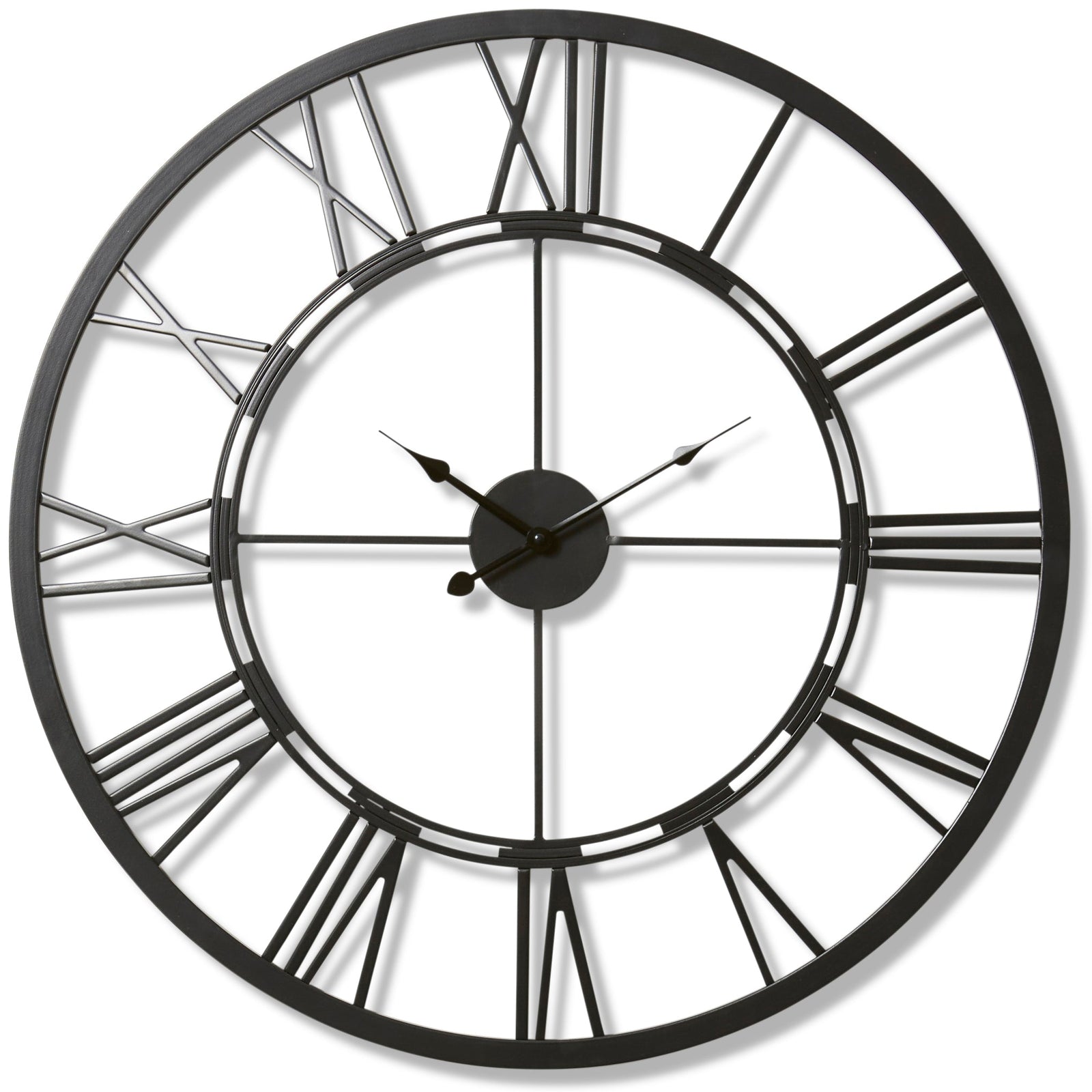 Elme Living Kingston Metal Skeleton Floating Roman Wall Clock Black 70cm WL.011.BK 2 #size_70cm