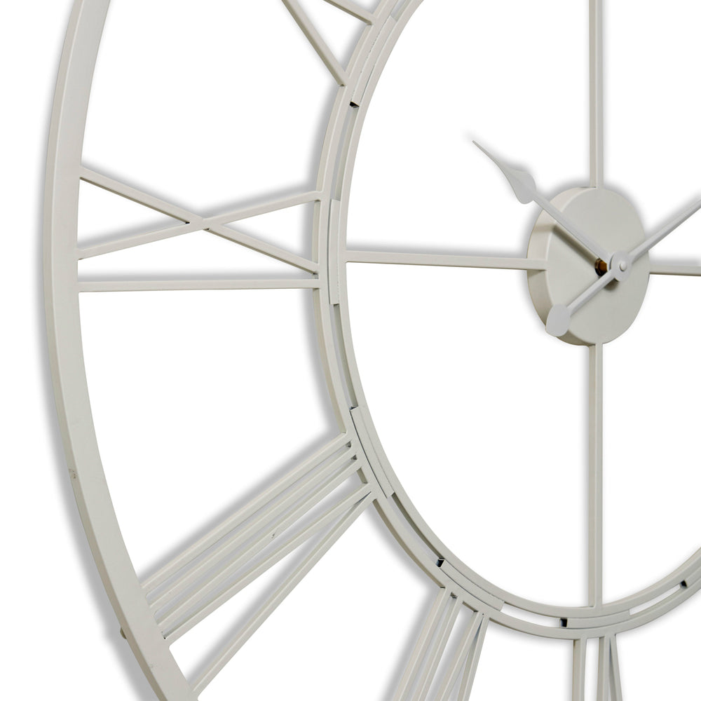 Elme Living Kingston Metal Skeleton Floating Roman Wall Clock White 101cm WL.012.WH 2