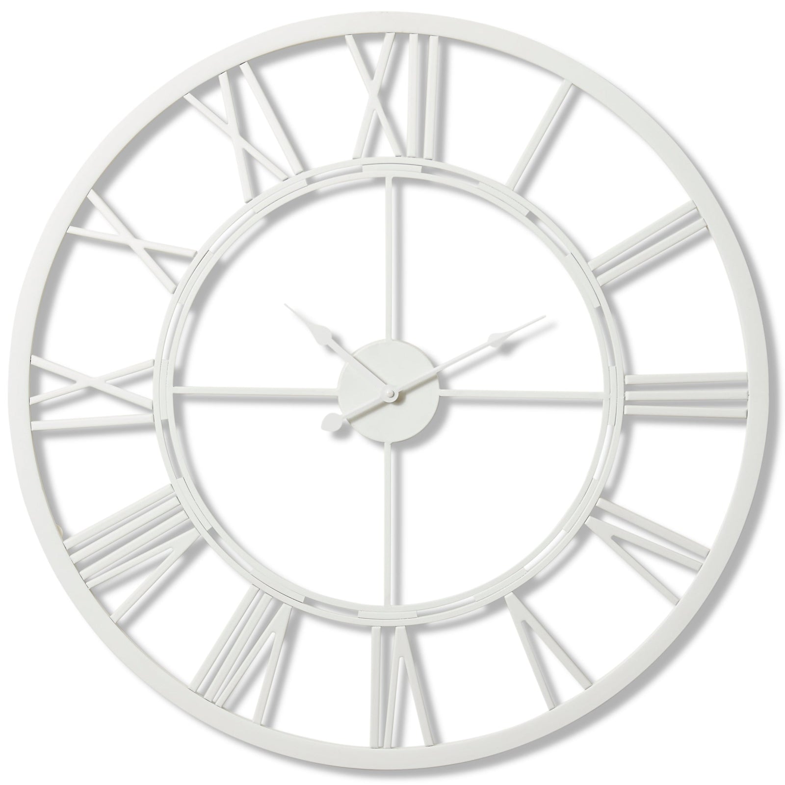Elme Living Kingston Metal Skeleton Floating Roman Wall Clock White 70cm WL.011.WH 1 #size_70cm