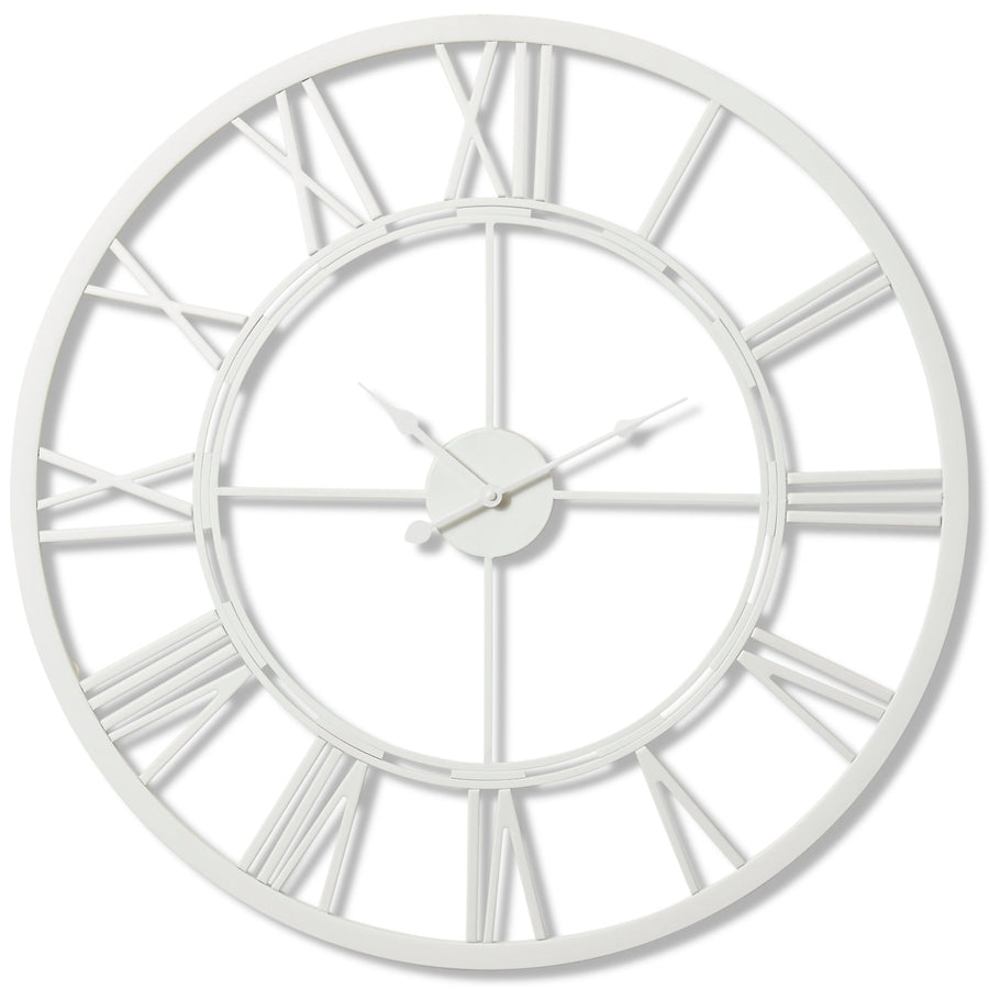 Elme Living Kingston Metal Skeleton Floating Roman Wall Clock White 70cm WL.011.WH 1