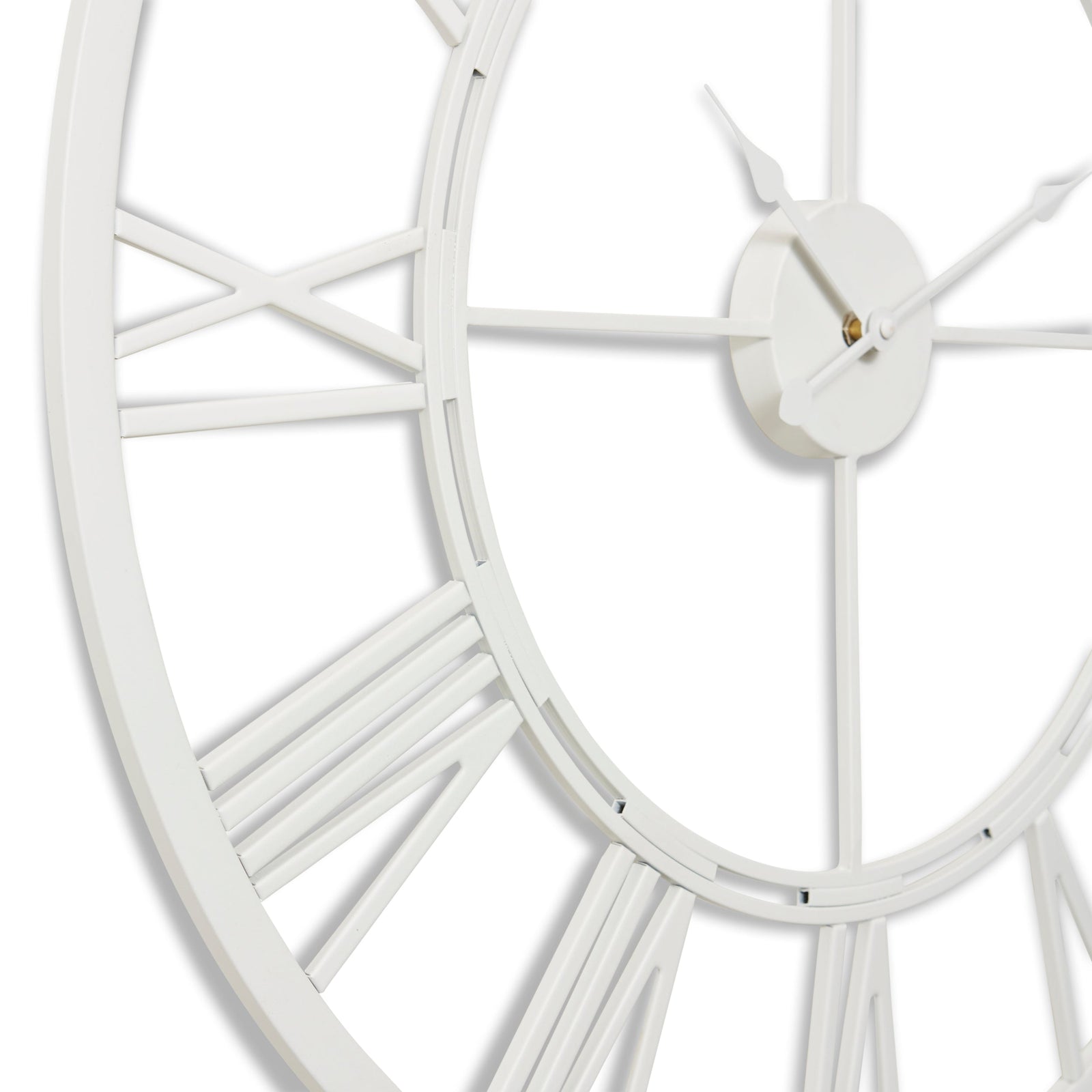 Elme Living Kingston Metal Skeleton Floating Roman Wall Clock White 70cm WL.011.WH 2 #size_70cm