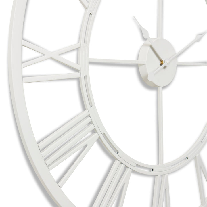 Elme Living Kingston Metal Skeleton Floating Roman Wall Clock White 70cm WL.011.WH 2