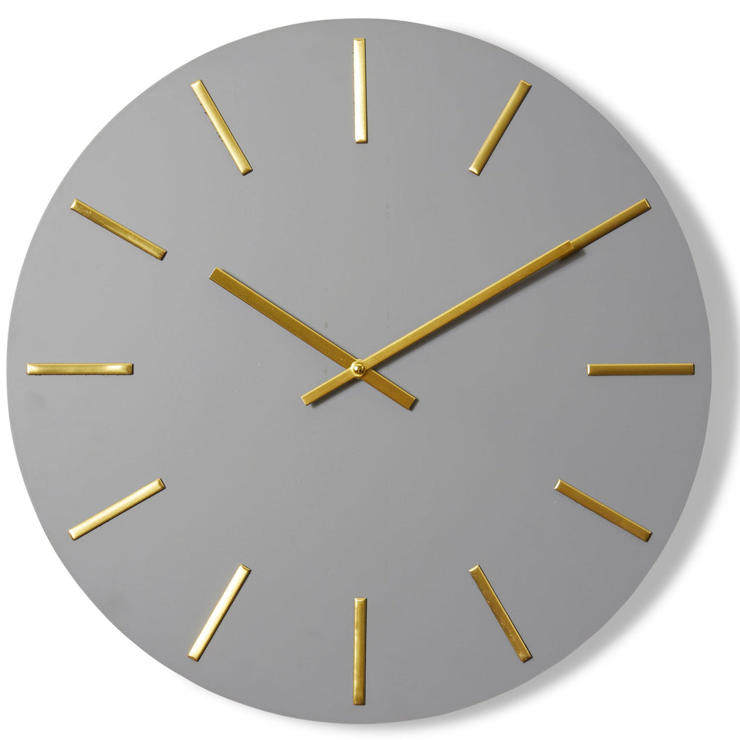 Elme Living Maddox Classic Markers Wall Clock Grey and Gold 50cm WL.014.GYGD 1