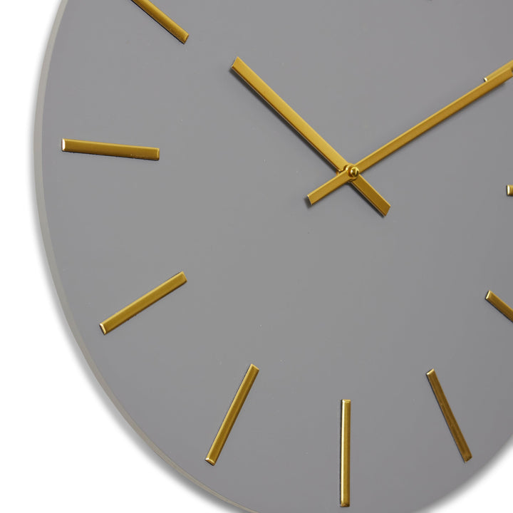 Elme Living Maddox Classic Markers Wall Clock Grey and Gold 50cm WL.014.GYGD 2