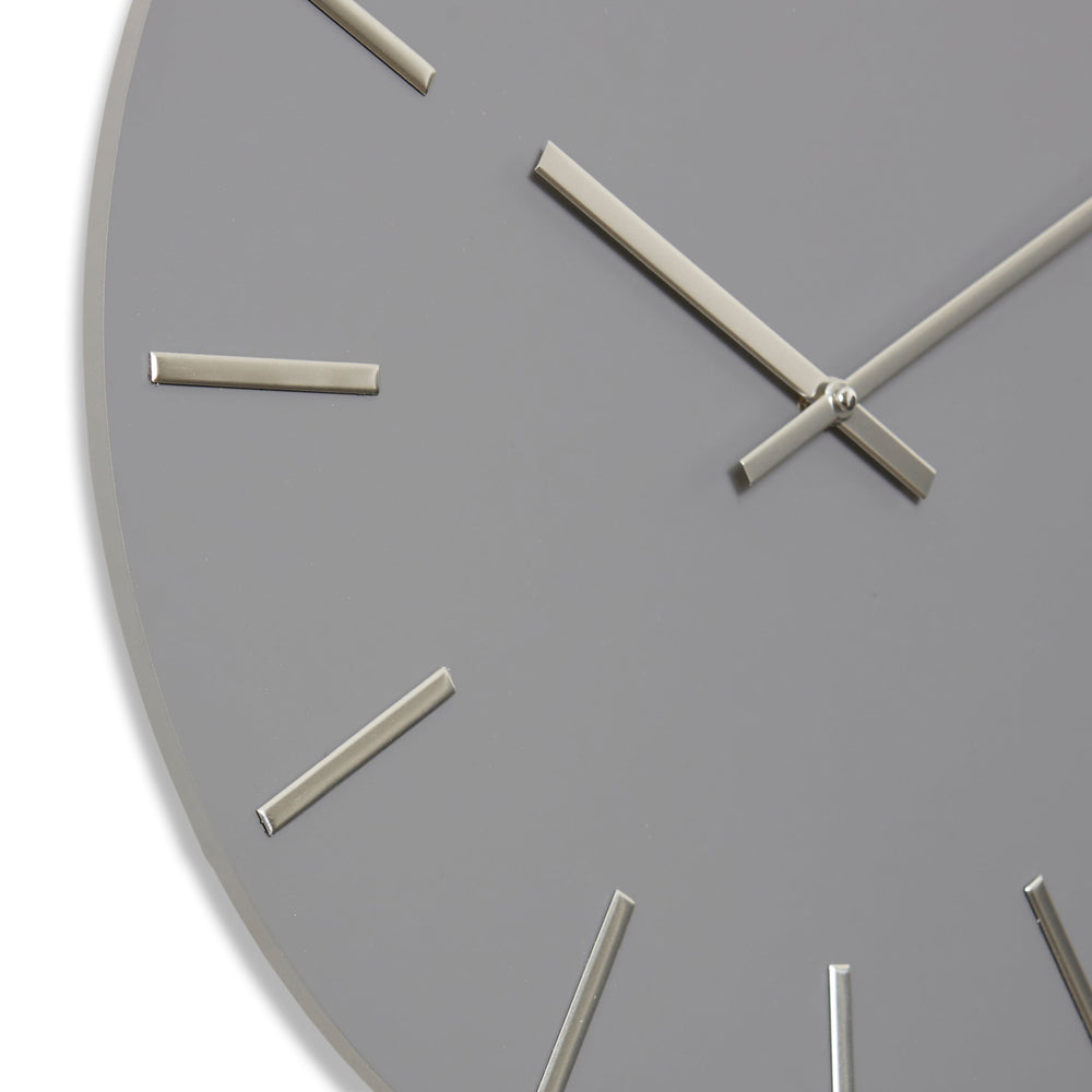 Elme Living Maddox Classic Markers Wall Clock Grey and Silver 50cm WL.014.GYSV 2
