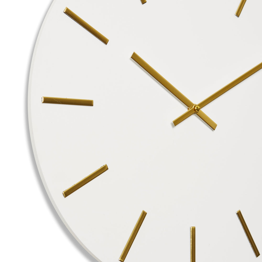 Elme Living Maddox Classic Markers Wall Clock White and Gold 50cm WL.014.WHGD 2