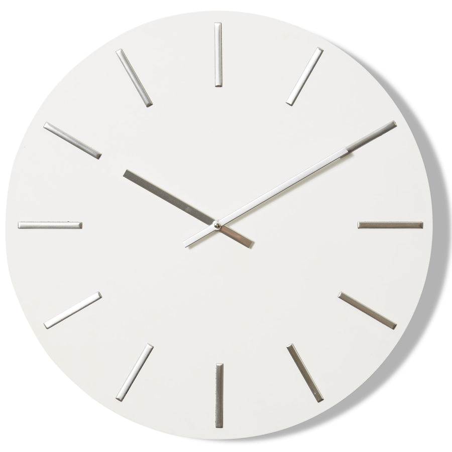 Elme Living Maddox Classic Markers Wall Clock White and Silver 50cm WL.014.WHSV 1