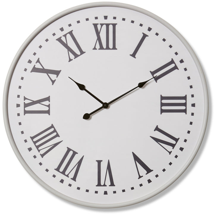 Elme Living Parker Metal Wood Roman Wall Clock White 80cm WL.028.WH 1