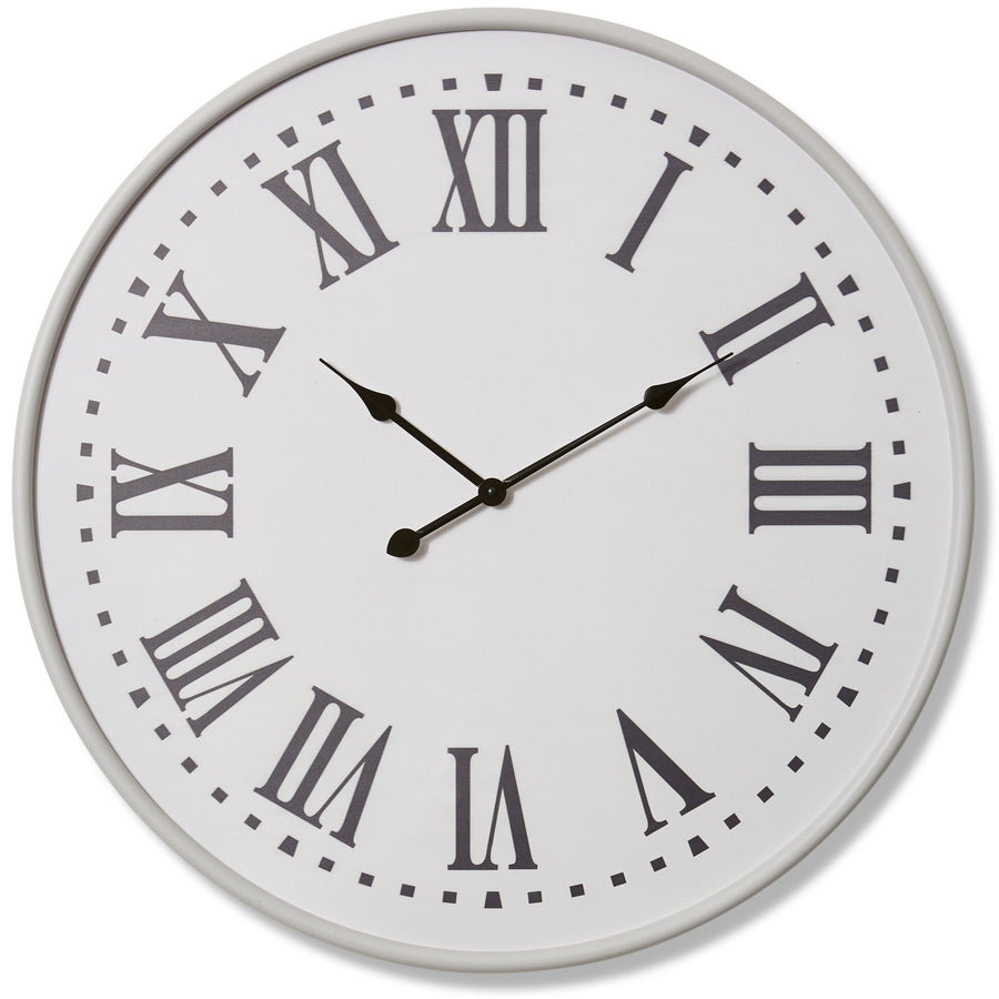 Elme Living Parker Metal Wood Roman Wall Clock White 80cm WL.028.WH 1