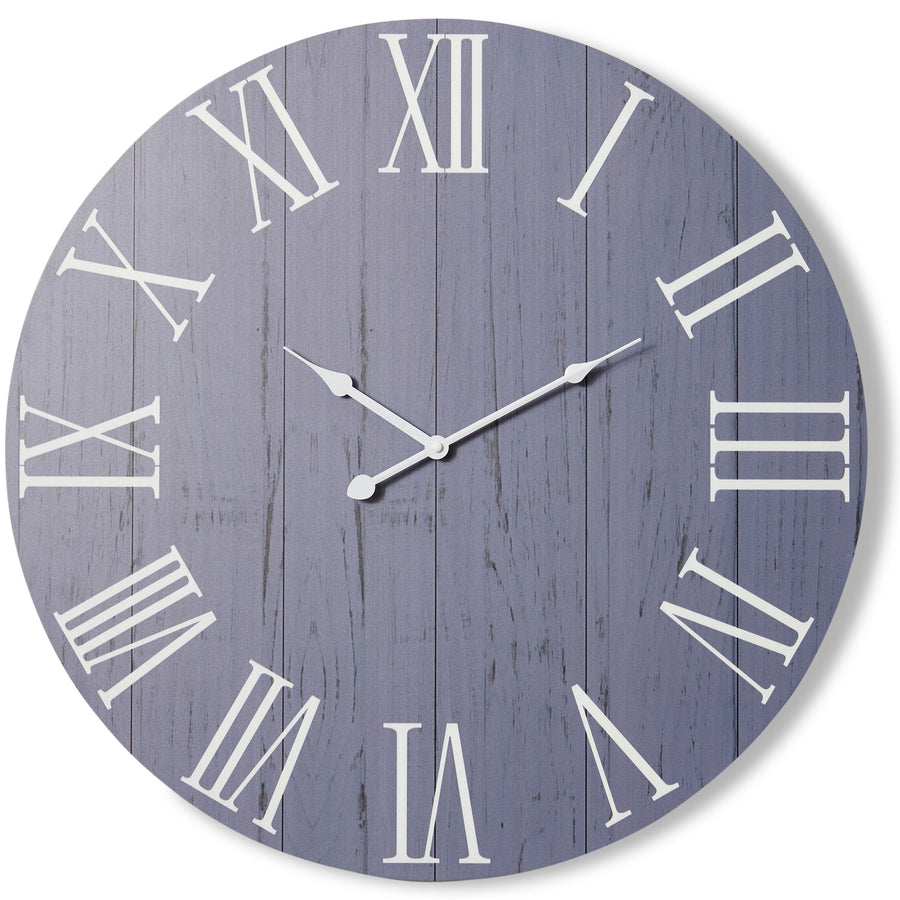 Elme Living Sullivan Wooden Panels Wall Clock Blue Grey 60cm WL.013.GY 1