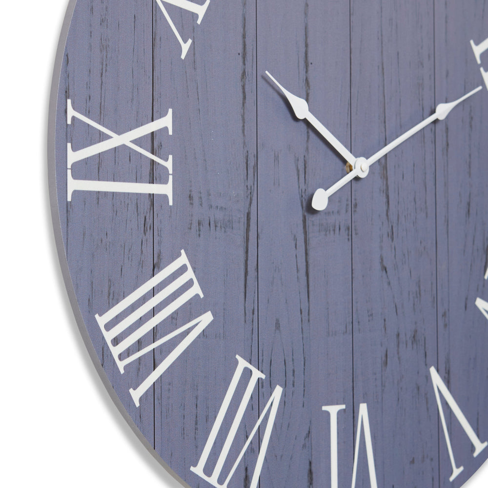 Elme Living Sullivan Wooden Panels Wall Clock Blue Grey 60cm WL.013.GY 2
