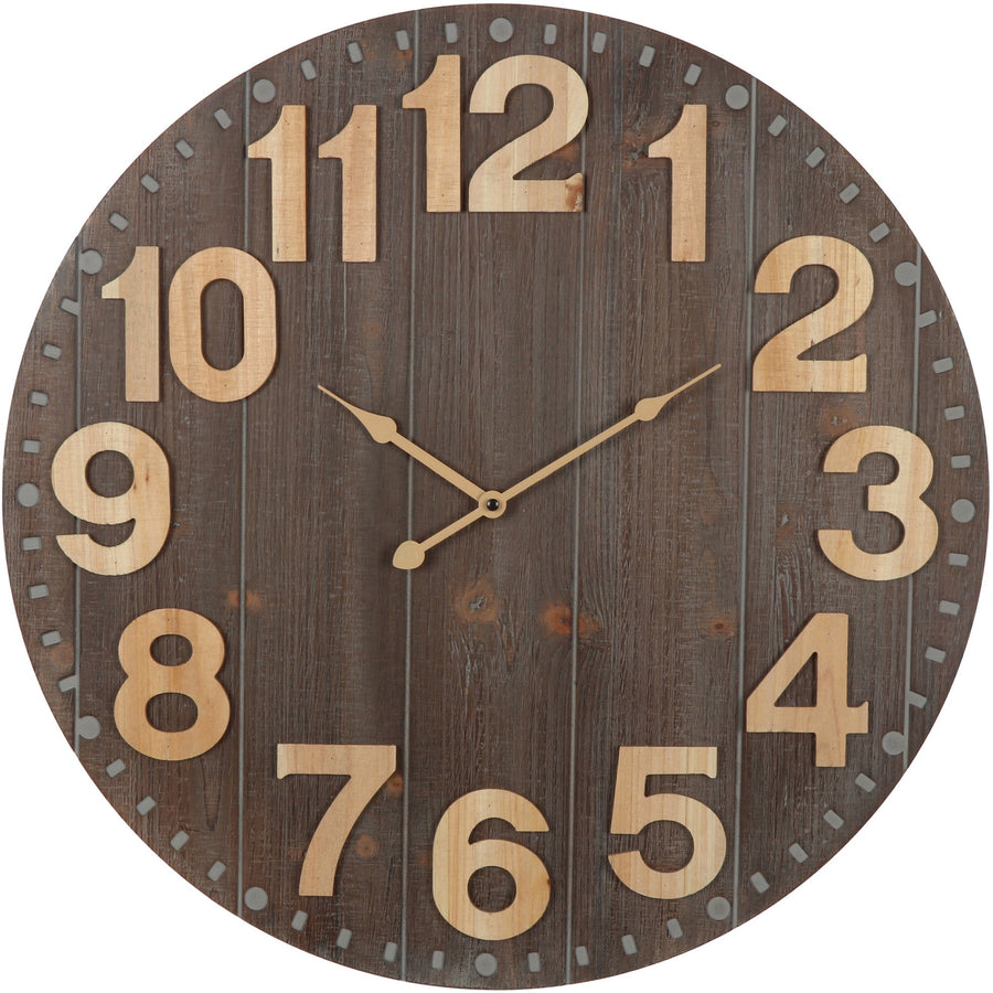 Emporium Slatted Aged Wood Wall Clock 60cm 56000CLK 1