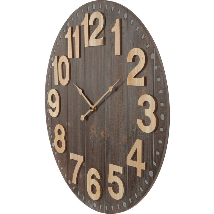 Emporium Slatted Aged Wood Wall Clock 60cm 56000CLK 2