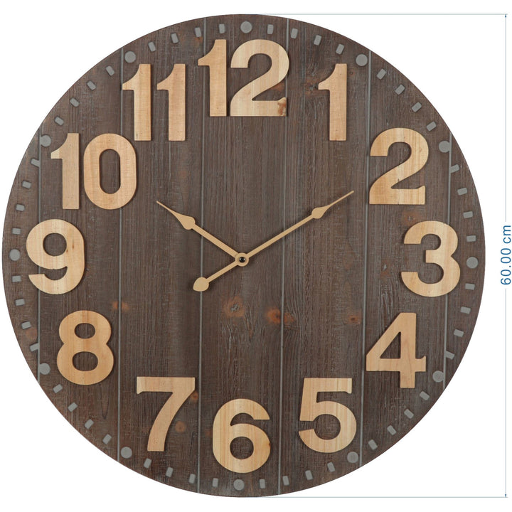 Emporium Slatted Aged Wood Wall Clock 60cm 56000CLK 5