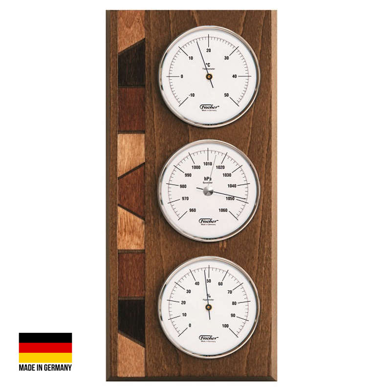 Fischer Malcolm Weather Station Rustic Oak 34cm 9171-31 1