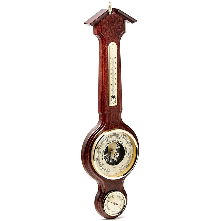 Fischer Taylor Sheraton Polished Brass Weather Station Mahogany 56cm 4673-22 1 gooads