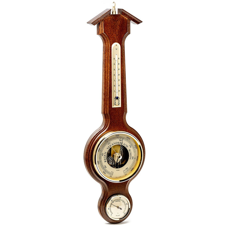 Fischer Taylor Sheraton Polished Brass Weather Station Walnut 56cm 4673-12 1 gooads