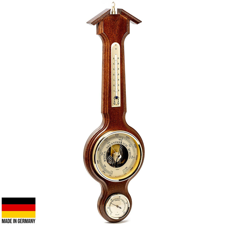 Fischer Taylor Sheraton Polished Brass Weather Station Walnut 56cm 4673-12 1