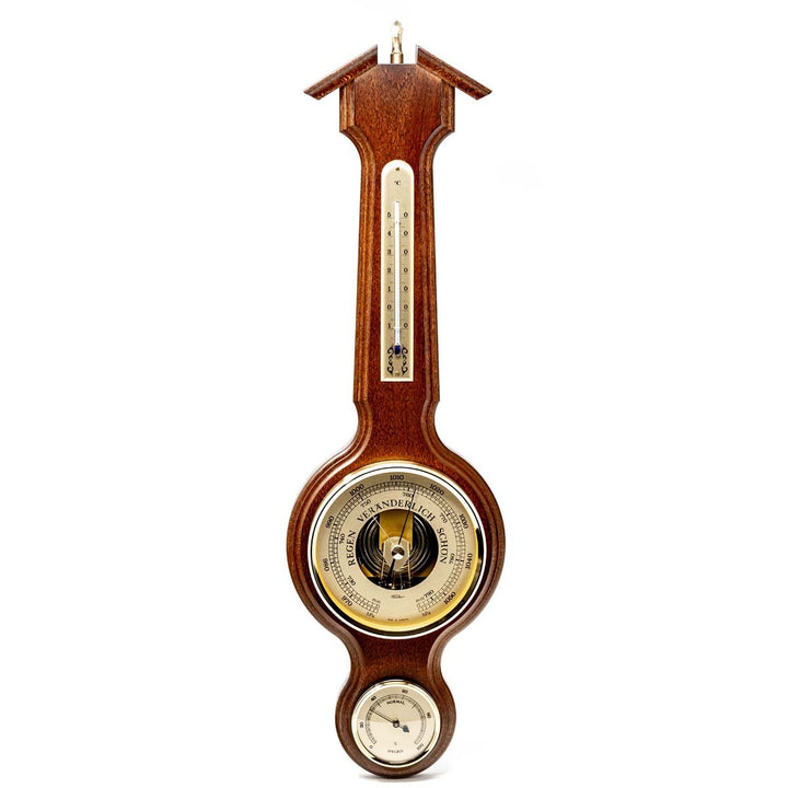 Fischer Taylor Sheraton Polished Brass Weather Station Walnut 56cm 4673-12 2