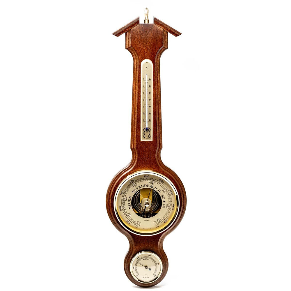 Fischer Taylor Sheraton Polished Brass Weather Station Walnut 56cm 4673-12 2