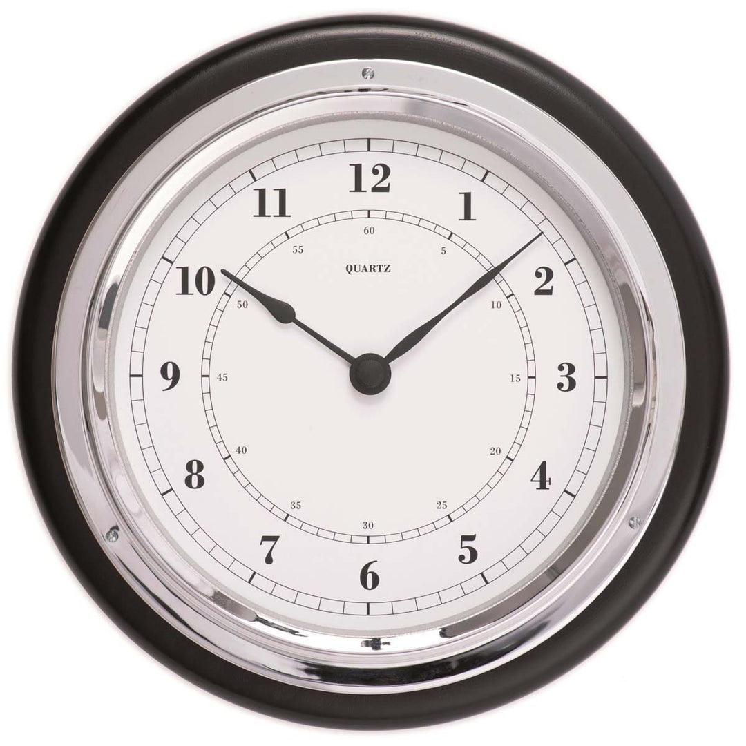 Fischer Walter Chromed Brass Quartz Wall Clock Black 17cm 1 1434U-06 gooads