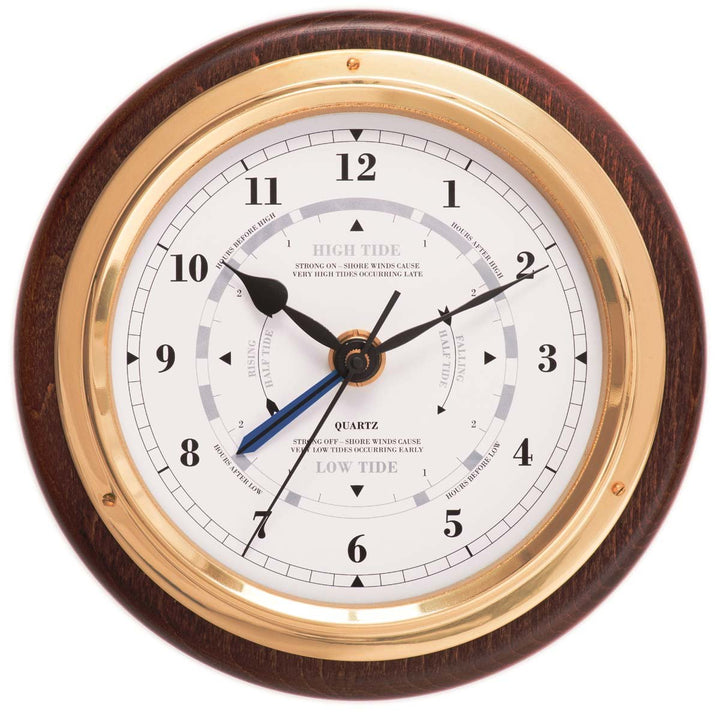 Fischer Walter Polished Brass Tide and Time Wall Clock Mahogany 17cm 1434GU-22 1 gooads