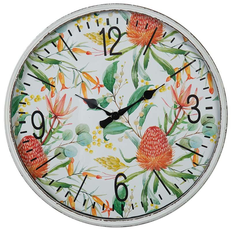 Florin Floral Face Metal Case Wall Clock 41cm CL675-Florin 1