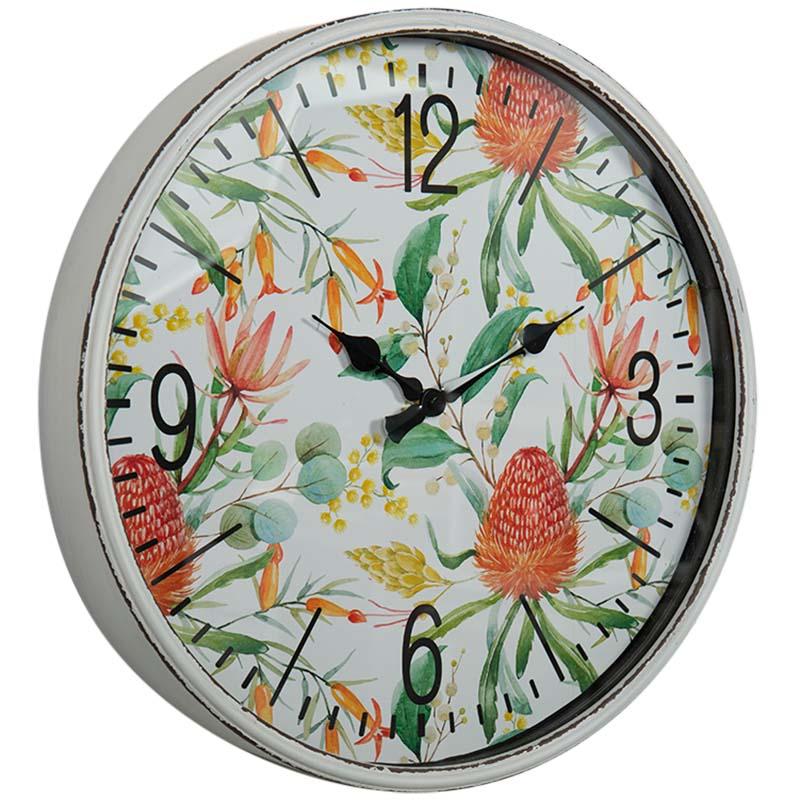 Florin Floral Face Metal Case Wall Clock 41cm CL675-Florin 2