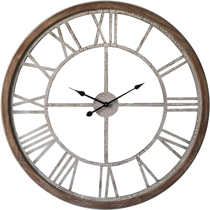 Hamptons Crackle Finish Floating Wall Clock 93cm 11704CLK Front