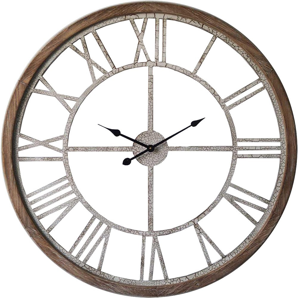 Hamptons Crackle Finish Floating Wall Clock 93cm 11704CLK Front