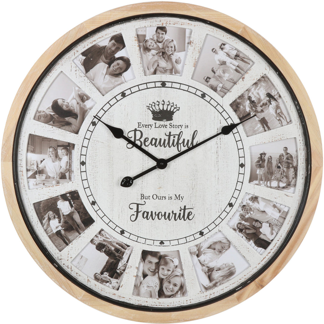 Hamptons Photo Gallery Collage Wall Clock 70cm 56007CLK 1